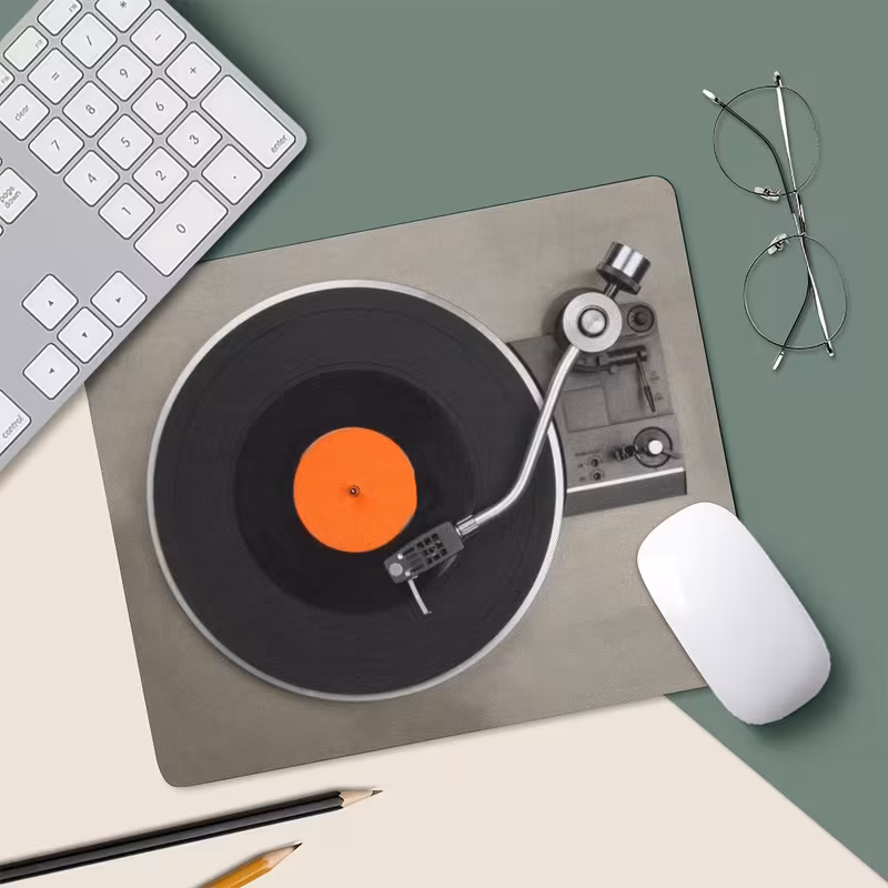 Tapis de souris vinyle rétro – Caoutchouc antidérapant – 24 × 20 cm - 2