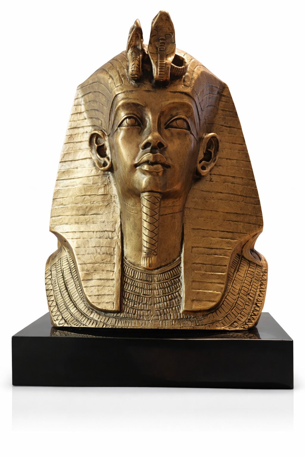Buste pharaon style Toutankhamon – statue déco finition dorée