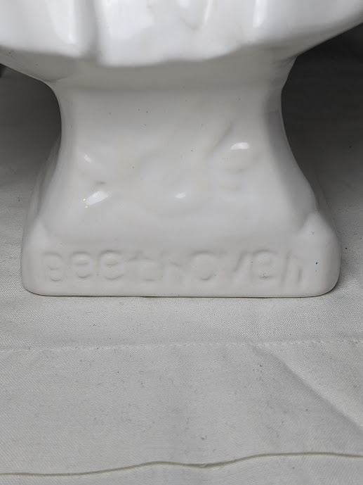 Buste de Beethoven – Céramique blanche signée Manon – 30 cm - 7