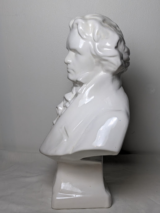 Buste de Beethoven – Céramique blanche signée Manon – 30 cm - 2