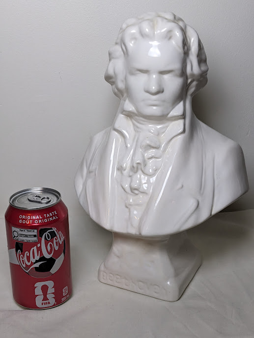 Buste de Beethoven – Céramique blanche signée Manon – 30 cm - 4