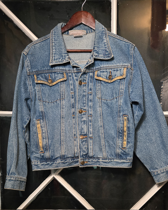 Veste de jeans poisson Koi peint à la main - 2