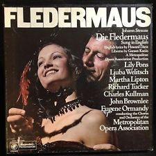 Lily Pons, Ljuba Welitsch, Martha Lipton, Richard Tucker (2), Charles Kullman, John Brownlee, Eugene Ormandy Conducting The Chorus* And Orchestra Of The Metropolitan Opera Association* - Fledermaus