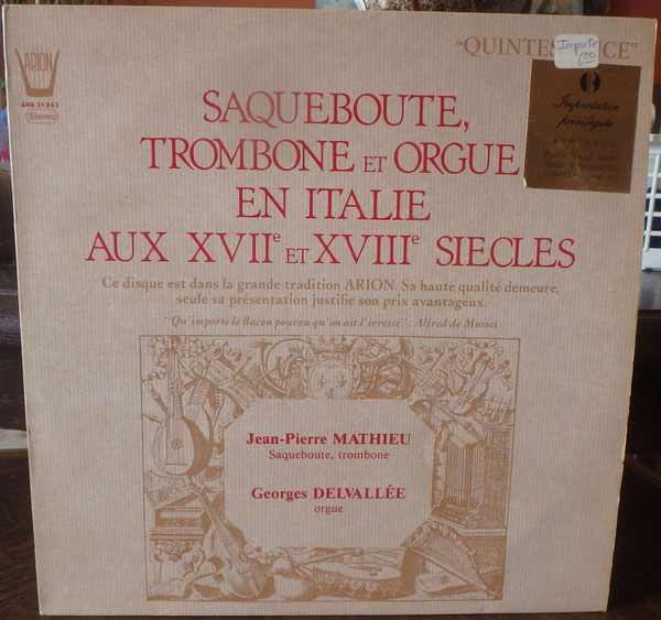 Saqueboute, Trombone E Organo Nell'Italia Del Sei~ E Settecento